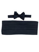 Load image into Gallery viewer, Solid Silk Bow Tie &amp; Cummerbund Sets