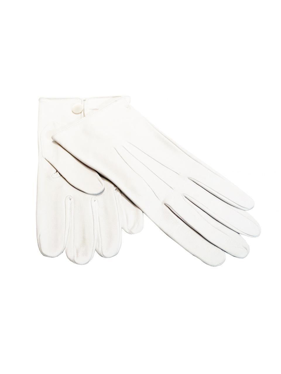 White Leather Formal Gloves