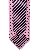 Load image into Gallery viewer, Light Pink with Black Polka Dot Necktie &amp; Double Panel Pocket Square Set